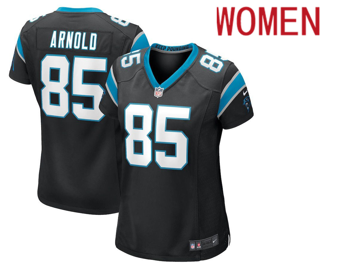 Women Carolina Panthers #85 Dan Arnold Nike Black Game NFL Jersey->women nfl jersey->Women Jersey